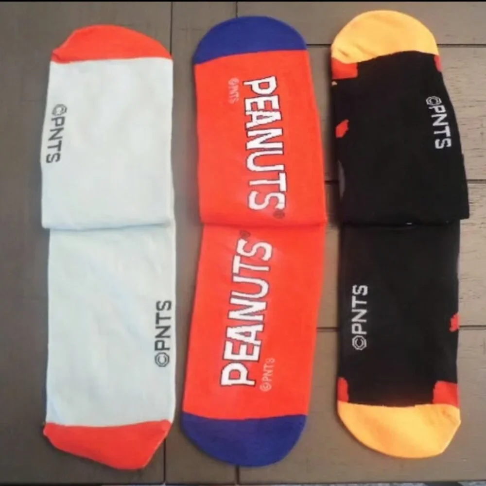 Peanuts Snoopy Ankle High Socks, 3 Pairs Size 9-11